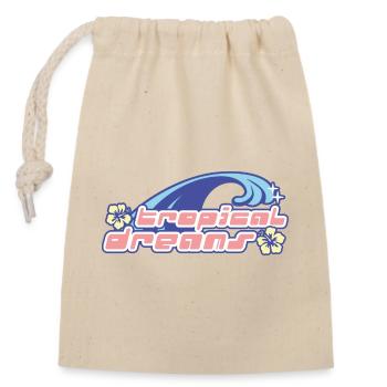 Rêves tropicaux - Sac cadeau en coton avec cordon (14 x 20 cm) - nature - Devant