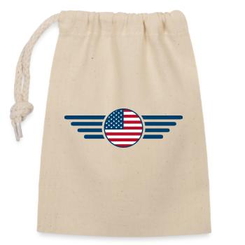 I Love United States, Elegance Style Design T-Shirt - Closable cotton gift bag (14x20cm) - nature - Front