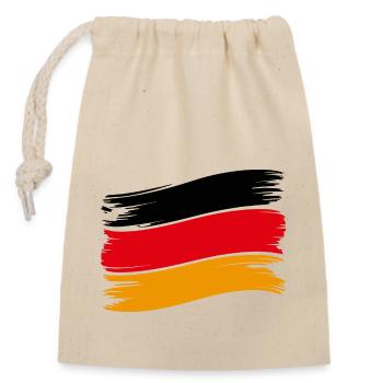 Germany German Flag - Closable cotton gift bag (14x20cm) - nature - Front