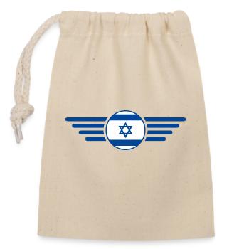 J’aime Israël Élégance Style Design T-Shirt - Sac cadeau en coton avec cordon (14 x 20 cm) - nature - Devant