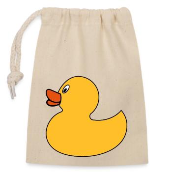Canard en plastique - Sac cadeau en coton avec cordon (14 x 20 cm) - nature - Devant