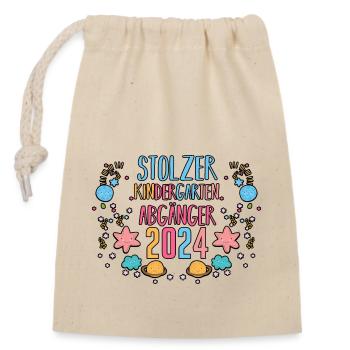 1st class school child beginning of school kindergarten day care E - Closable cotton gift bag (14x20cm) - nature - Front
