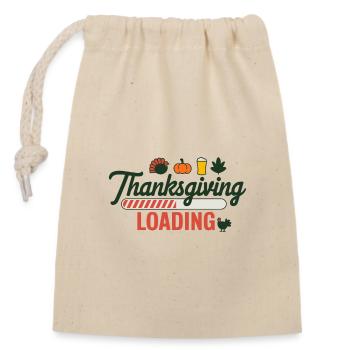 Thanksgiving Loading Erntedankfest Ladebalken - Verschließbarer Geschenkbeutel aus Baumwolle (14x20cm) - Natur - Vorne
