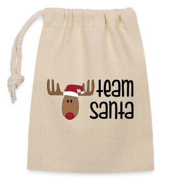 Fun team at Christmas - Closable cotton gift bag (14x20cm) - nature - Front
