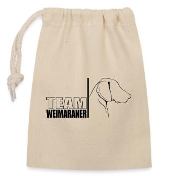TEAM Weimaraner Hunde Hund Wilsigns - Verschließbarer Geschenkbeutel aus Baumwolle (14x20cm) - Natur - Vorne