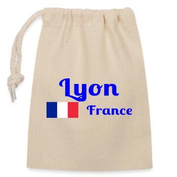 Lyon France- Imprimés stylés - Sac cadeau en coton avec cordon (14 x 20 cm) - nature - Devant