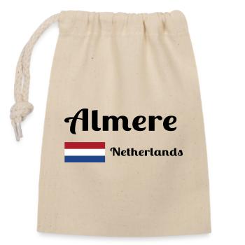 Almere Niederlande - Stilvolle Drucke - Verschließbarer Geschenkbeutel aus Baumwolle (14x20cm) - Natur - Vorne
