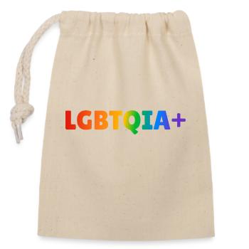 Rainbow LGBTQIA plus gay pride - Closable cotton gift bag (14x20cm) - nature - Front
