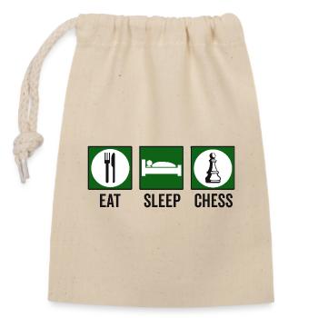 Manger dormir Échecs Citation d’échecs - Sac cadeau en coton avec cordon (14 x 20 cm) - nature - Devant