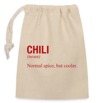 CHILI - Closable cotton gift bag (14x20cm) - nature - Front