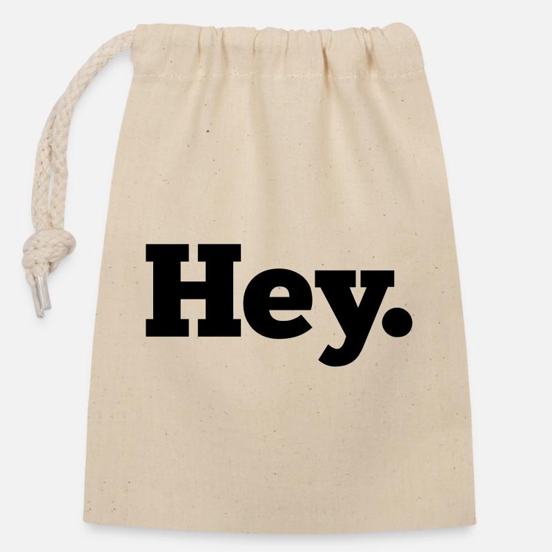 Hey - Closable cotton gift bag (14x20cm) - nature