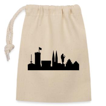 Bielefeld Skyline - Verschließbarer Geschenkbeutel aus Baumwolle (14x20cm) - Natur - Vorne