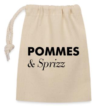 Pommes Sprizz Sommer Ausflug - Verschließbarer Geschenkbeutel aus Baumwolle (14x20cm) - Natur - Vorne