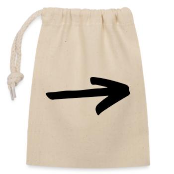 Simple arrow to design yourself - Closable cotton gift bag (14x20cm) - nature - Front