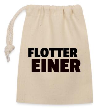 flotter einer - Verschließbarer Geschenkbeutel aus Baumwolle (14x20cm) - Natur - Vorne