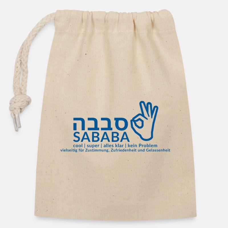 Sababa - Closable cotton gift bag (14x20cm) - nature
