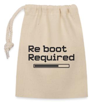 Reboot Required – Retro-Gaming-Style - Verschließbarer Geschenkbeutel aus Baumwolle (14x20cm) - Natur - Vorne