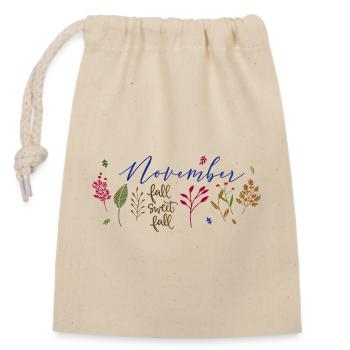 November Autumn Magic - Closable cotton gift bag (14x20cm) - nature - Front