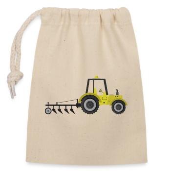 Traktor - Verschließbarer Geschenkbeutel aus Baumwolle (14x20cm) - Natur - Vorne