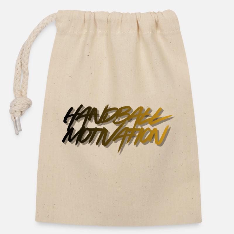 Motivation Handball - Closable cotton gift bag (14x20cm) - nature