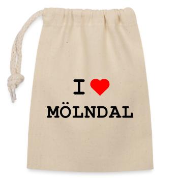 Ich liebe Mölndal - I love Mölndal - Closable cotton gift bag (14x20cm) - nature - Front