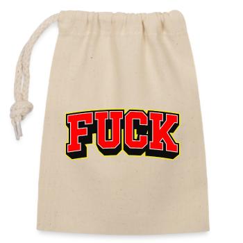 F Word Sports Style Logo - Closable cotton gift bag (14x20cm) - nature - Front