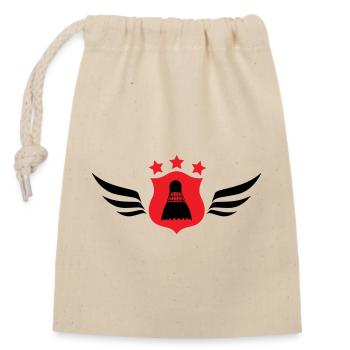 Badminton - Sport - Raquette - Sac cadeau en coton avec cordon (14 x 20 cm) - nature - Devant