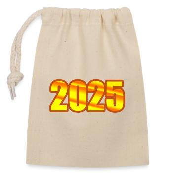 2025 - Closable cotton gift bag (14x20cm) - nature - Front