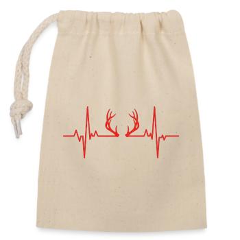Hunting Heartbeat - Verschließbarer Geschenkbeutel aus Baumwolle (14x20cm) - Natur - Vorne