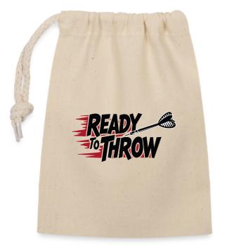 Prêt à lancer des fléchettes Tenue professionnelle - Sac cadeau en coton avec cordon (14 x 20 cm) - nature - Devant