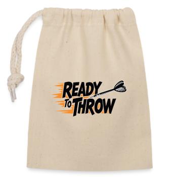 Prêt à lancer des fléchettes Tenue professionnelle - Sac cadeau en coton avec cordon (14 x 20 cm) - nature - Devant