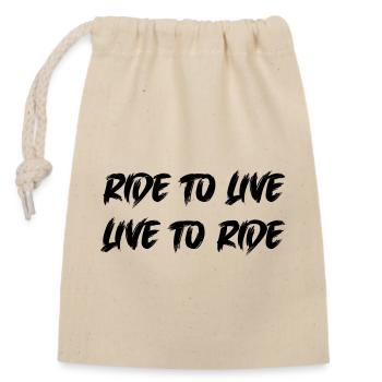 ride to live - Verschließbarer Geschenkbeutel aus Baumwolle (14x20cm) - Natur - Vorne