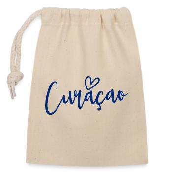 Curacao Heart Women's Love Curacao - Closable cotton gift bag (14x20cm) - nature - Front