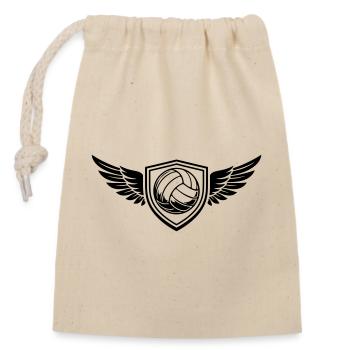 Blason du ballon de volley-ball - Sac cadeau en coton avec cordon (14 x 20 cm) - nature - Devant
