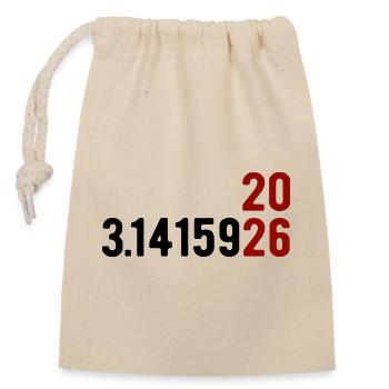 Pi Day 2026 avec le jeu des chiffres | Numéro de district 3.1415 - Sac cadeau en coton avec cordon (14 x 20 cm) - nature - Devant