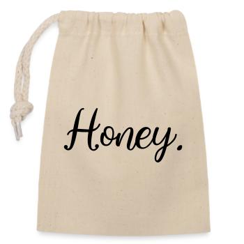 Déclaration sur le miel pour hommes pour femmes - Sac cadeau en coton avec cordon (14 x 20 cm) - nature - Devant
