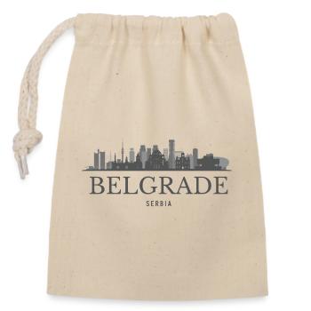 Belgrad, Serbien, Belgrader Skyline - Verschließbarer Geschenkbeutel aus Baumwolle (14x20cm) - Natur - Vorne