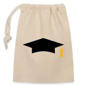 Casquette de remise des diplômes - Sac cadeau en coton avec cordon (14 x 20 cm) - nature - Devant