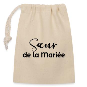 Sœur de la mariée - Sac cadeau en coton avec cordon (14 x 20 cm) - nature - Devant