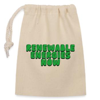 Énergies renouvelables aujourd’hui - Sac cadeau en coton avec cordon (14 x 20 cm) - nature - Devant