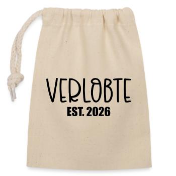 Engagement Fiancée 2026 - Closable cotton gift bag (14x20cm) - nature - Front