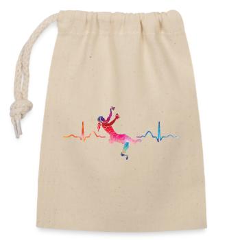 Boulderer heartbeat Bouldering Bouldering - Closable cotton gift bag (14x20cm) - nature - Front