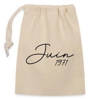 1971 Birthday June 1971 Gift June 1971 - Closable cotton gift bag (14x20cm) - nature - Front