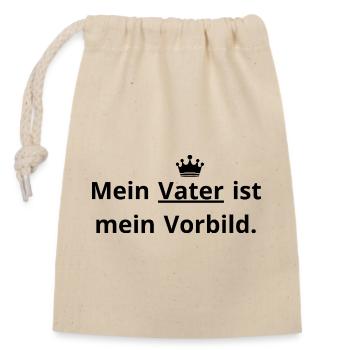 Papa Vorbild: Mein Held im Leben. - Verschließbarer Geschenkbeutel aus Baumwolle (14x20cm) - Natur - Vorne