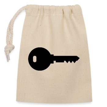 House key - Closable cotton gift bag (14x20cm) - nature - Front