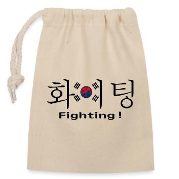 Corée du Sud football supporter fighting hangul - Sac cadeau en coton avec cordon (14 x 20 cm) - nature - Devant