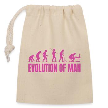 Evolution of Man Programmer Computer Science pink - Closable cotton gift bag (14x20cm) - nature - Front