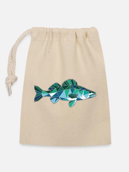 Poly Stil Zander - Verschließbarer Geschenkbeutel aus Baumwolle (14x20cm) - Natur