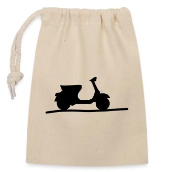 snowmobile - Closable cotton gift bag (14x20cm) - nature - Front