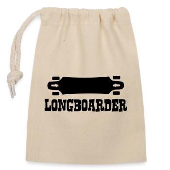 Longboard,planche à roulettes,patin,patineur - Sac cadeau en coton avec cordon (14 x 20 cm) - nature - Devant